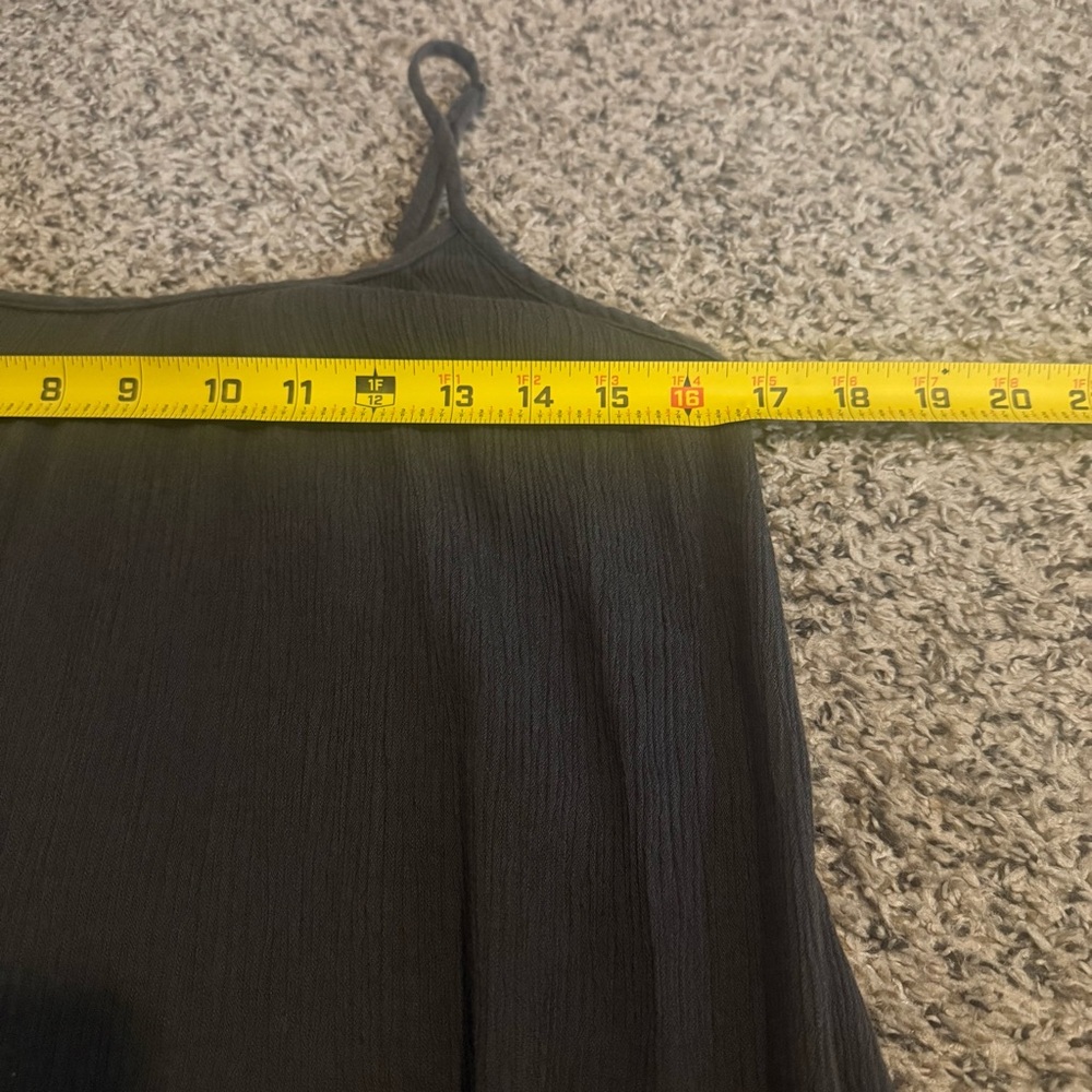 Aerie Summer Maxi Dress Tier Ruffle Hem Spaghetti Straps Gray Womens Size Medium - Picture 7 of 11